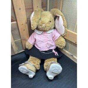 BUILD-A-BEAR WORKSHOP PLUSH BUNNY RABBIT IN PINK SHIRT & POODLE SKIRT WITH SILVE